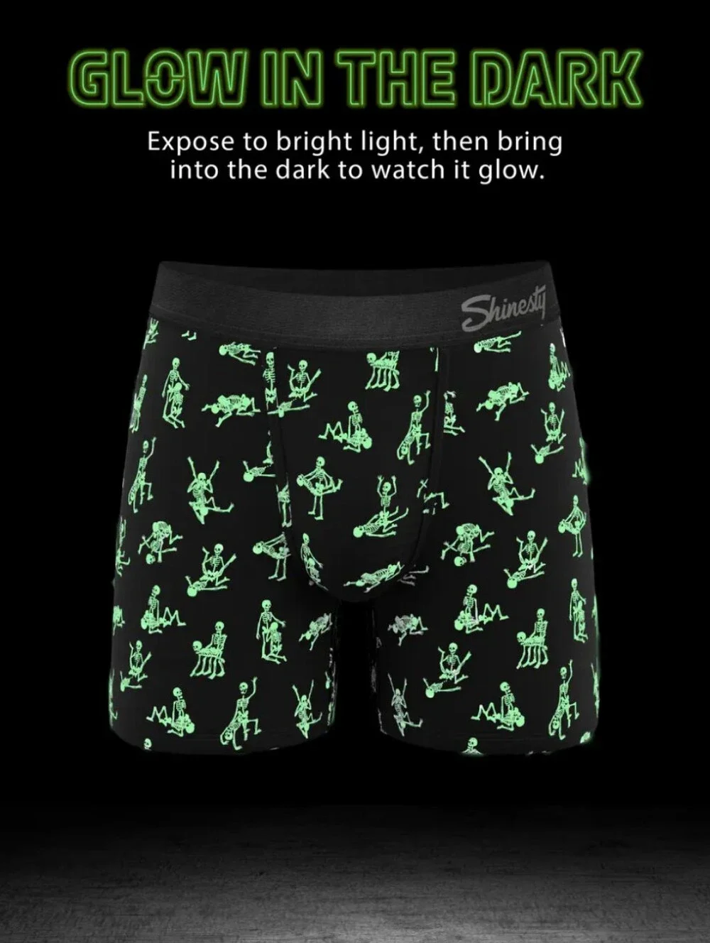 The Bare Back Bones Glow in the Dark Skeletons Ball Hammock Pouch Underwear Wfly